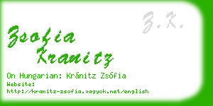 zsofia kranitz business card